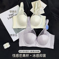 3326缎面无痕深V网纱软钢圈聚拢芒果杯女士内衣侧收调整型文胸罩