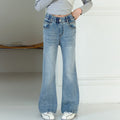 Girls' Crystal Starry High-Rise Flared Jeans