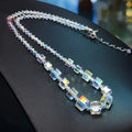 Western Niche Square Piece Crystal Choker In Stock Fashionable Accessory Trendy Exquisite Simple Design Detail Necklace Wholesale