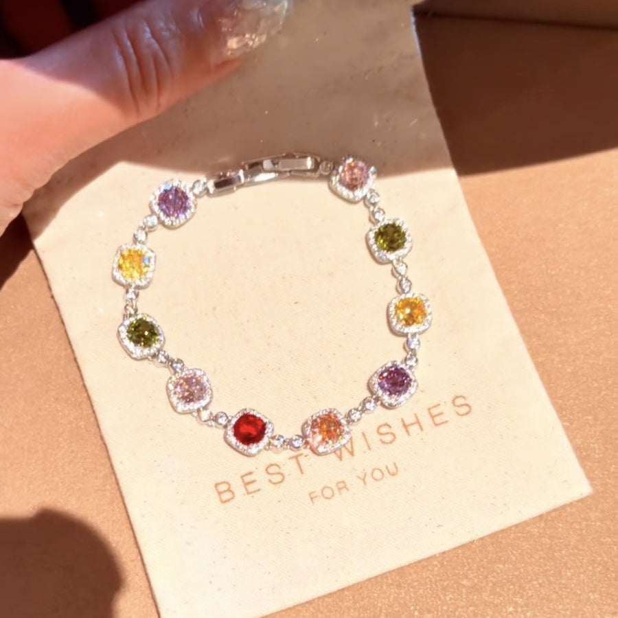 18K Gold-Plated Zircon Flower Bracelet - view 9