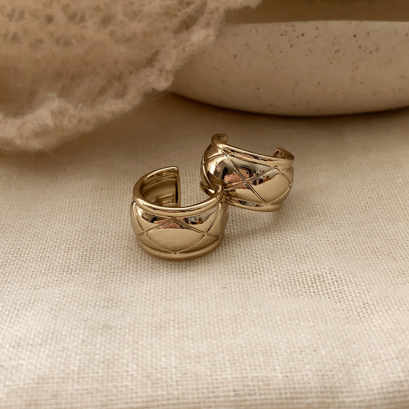 Korean Textured Round Stud Earrings - view 6