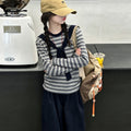 Girls' Striped Tee & Cotton Wide-Leg Pants Set - 2-Piece