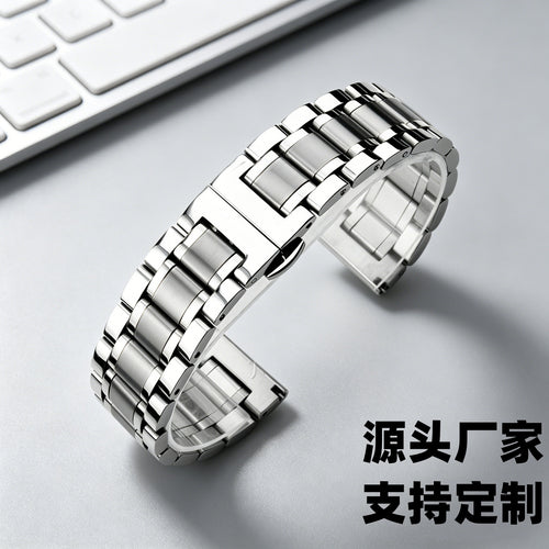 Custom Third Gen Use Master 5 Bead Band Stainless Solid Heart Unisex Precision Steel 22mm Metal Smart Watch Chain
