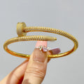 Ka Home Hot Sale Stud Bangle Premium Girls Light Luxury Accessory Full Diamond Head Tail Crystal Coated 18K Couples Bracelet Lot