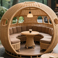 Outdoor leisure courtyard pavilion rattan bread shape pavilion deck outdoor balcony creative landscape ornaments