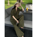 Spring Old Money Office V-Neck Sun-Protection Top + Shirt + Pants 2-Piece Set