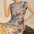 New Chinese Style Heavy Embroidery Modified Cheongsam Long Dress N4073