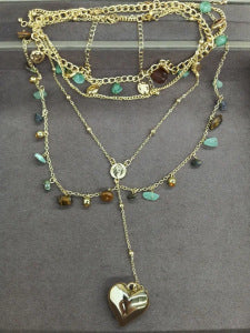 Bohemian Acrylic Heart Pendant Necklace - view 7