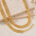 Western Export Fashionable Jewelry Press Pattern Round Band Mutual Clasp Chain Necklace Bracelet Set Hip-Hop Punk