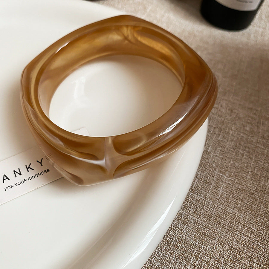 Dopamine Color-Blend Geometric Resin Bangle - view 9