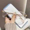Prescription Glasses Blue-Light Glasses Frame Overseas Korean Bare Face Elegant Frame Student Big Face Slender Frame Prescription Sunglasses