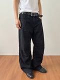 eme washed blue french blue overalls destroy wrinkles cleanfit straight casual wide leg pants for me