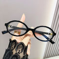 Anti-Blue-Light Reading Small-Frame Portable Overseas Influencer Live Trendy Metal Ivory Book Nerd Glasses Frame Women Reading Glasses