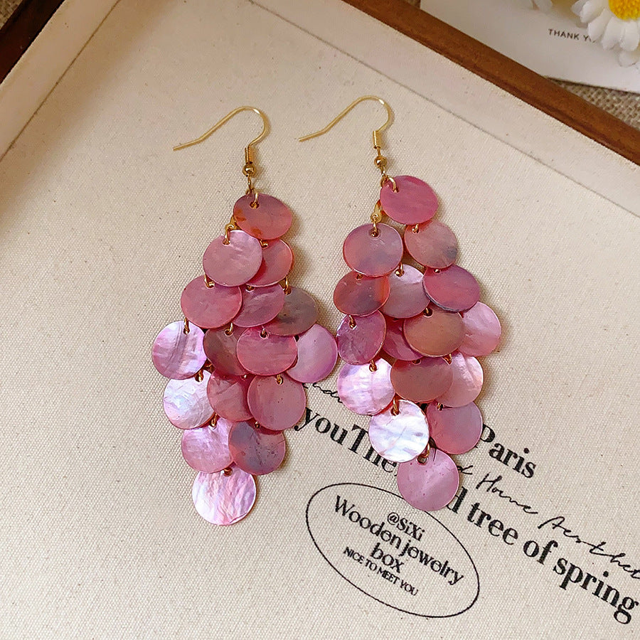 Shell Tassel Drop Earrings - view 6