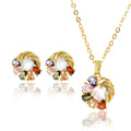 Fresh Sweet Colorful Cubic Zirconia Flower Stud Korean Style Fashionable Earrings Women Light Luxury Premium Versatile Spring/Summer Earrings