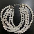 French Swarovski Multi-Layer Size Pearl Clavicle Chain Women Overseas Light Luxury Simple Korea Retro Layered Choker Necklace
