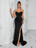 Women's Strapless A-Line Sexy Evening Gown