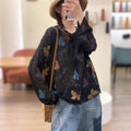 Women's Spring-Summer Casual Fashion Linen Cotton Printed Lightweight Loose Cardigan - Pink