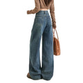 Fall Retro High Waist Loose Straight Leg Wide Leg Pants + Pants