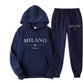 Fashion Plus Size Lined Printed Letter Print Hoodie Set