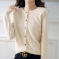 Women's Fall Korean Relaxed Plus Size Knit Wool Crew Neck Loose Sweater + Cardigan + - Black