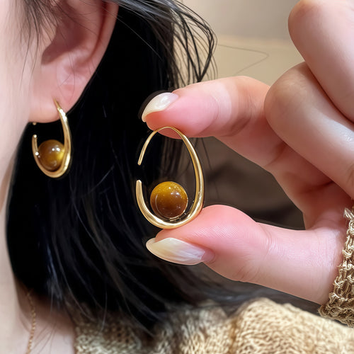 18K Gold-Plated Resin Teardrop Hook Earrings