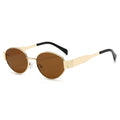 New Import Oval Round Sunglasses Amazon Hot Style Metal Trendy Glasses Fashionable Unisex Sun-Proof Sunshade Sunglasses