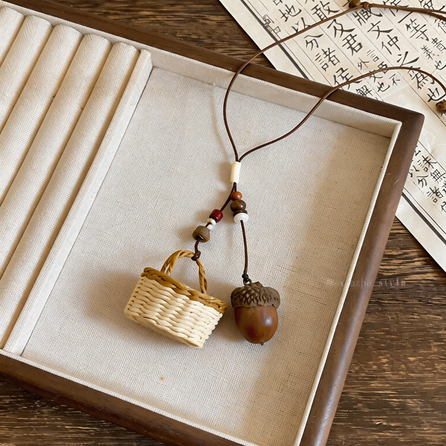 Bohemian Wooden Bead Woven Round Necklace - view 7