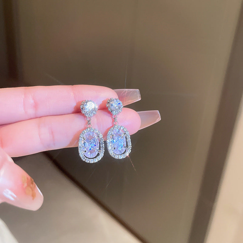 Rhinestone Heart and Flower Square Stud Earrings - view 11
