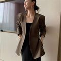 Women's Spring Korean Casual Blazer 2026 - Coffee
