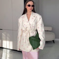 2026 Spring-Summer Casual Tie-Waist Floral Blazer Top