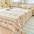 华夫格全棉床单单件100纯棉单人加厚被单枕套三件套四季通用