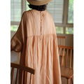 Handmade Embroidered Ramie Loose Dress, 2025 Summer