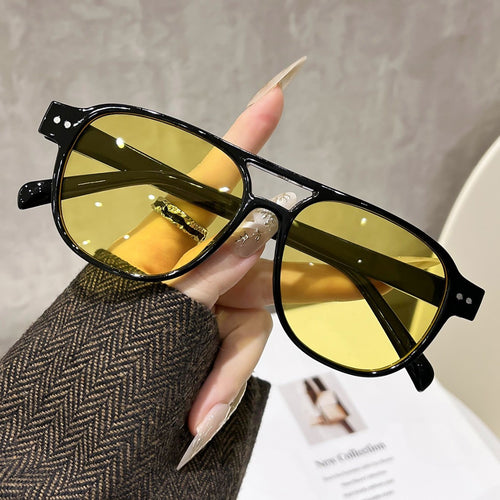 Pair Bridge Pilot Style Sunglasses Western New Unisex Premium Sunglasses Sun-Proof Driving Personality Breeze Trendy