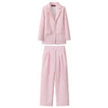 Women's Fall Korean Casual Petite Blazer Set 2026 | 2 Piece Outfit Set - Camel Pants