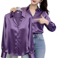 Women's Spring Professional Korean Long Sleeve Shirt 2026 | Casual Shirt - Purple