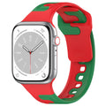 New Fits Apple watch1-8 Third Gen Sports Style Silicone Color Block Two-Tone Apple Band