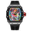Swiss Brand Watch Men Overseas Mechanical Graffiti Quartz Watch Cutout Trendy Mens Watch Premium Waterproof