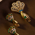Vintage Accessory Premium vintage Gold of Hand Stud Western Retro Book Style Brooch Set Accessory