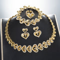 New Import Premium Light Luxury Bracelet Super Sparkle Full Diamond Heart-Shaped Spliced Western Fashionable Women Accessory Set