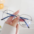 Anti-Blue Plano Women 2022 New Artsy Retro Gold Metal Glasses Big Frame Men Frame Factory Wholesale