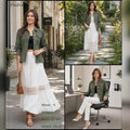 Women's Workwear Casual Puff Sleeve Jacket + Top 2026 | Trendy Jacket - Green