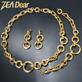 EU/US Import Fashionable Commute Simple Style Jewelry Set Personality Versatile Premium Light Luxury Bracelet Necklace Earrings Set