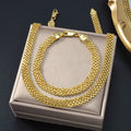 Vintage New Net Shape Necklace Unisex Trendy Hip-Hop Whip Chain Bold Thick Style Fashionable Versatile Bracelet Necklace Set