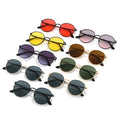 New Import Oval Round Frame Sunglasses Street Snap Sun-Proof Glasses Retro Hong Kong Style UV-Proof Premium Sunglasses