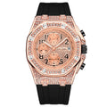 Mens Watch Brand Non Mechanical Export Watch Retro Personality Rhinestone Large Dial Chronograph Time Feature Glow Quartz Watch
