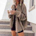 Women's Fall Casual Fashion Lapel Collar Asymmetric Neckline Shirt + Jacket 2026 - Apricot