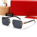 2023 New Fashionable Rimless Beveled Square Men Sunglasses Women Trendy Personality Leopard Temple Overseas Glasses Wholesale