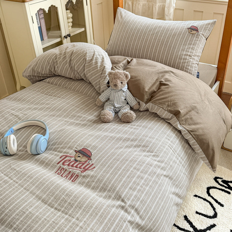 Azure Coast Yarn-Dyed Washed Cotton 4-Piece Bedding Set - view 3