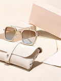 Pair Bridge Metal Sunglasses Western Fashionable Trendy New Unisex Personality Versatile Driving Sun-Proof Premium Sunglasses